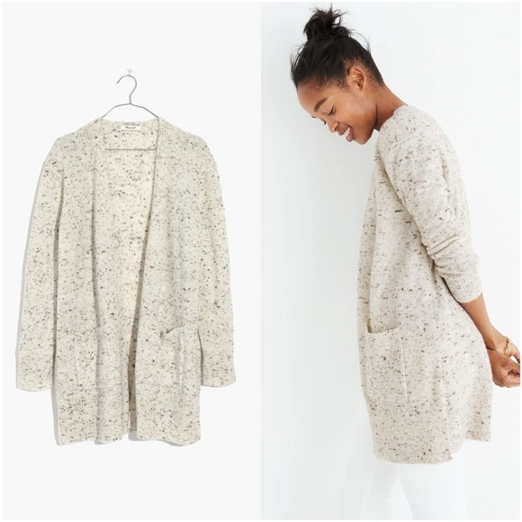 MADEWELL Donegal Kent Cardigan Sweater In Donegal Snow - Picture 1 of 5